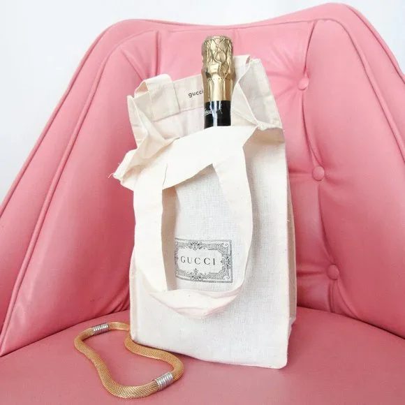 GUCCI Reusable Cotton Canvas Tote Bag Mini / in Cream - Picture 2 of 7